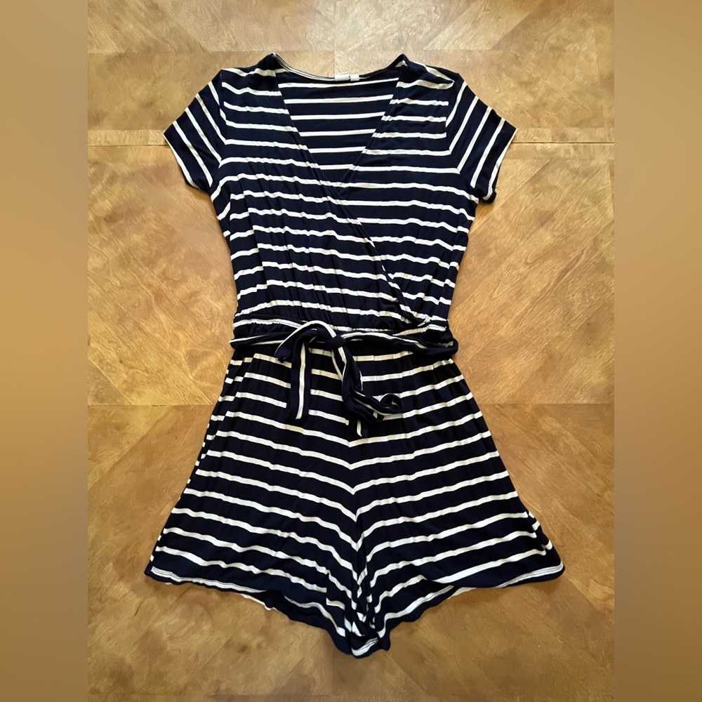 GAP Blue & White Striped Jumpsuit | Size M Tall